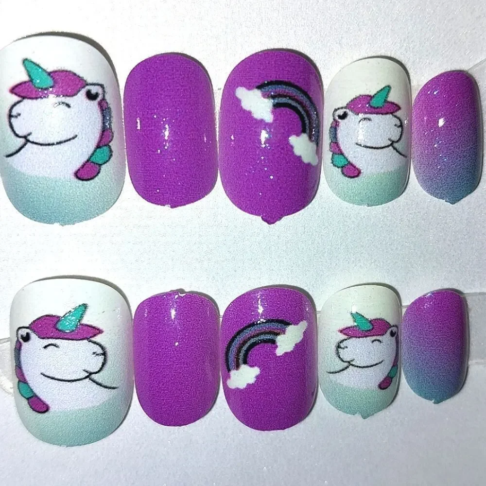 Kids custom 10pc  press on nails for girls and teens